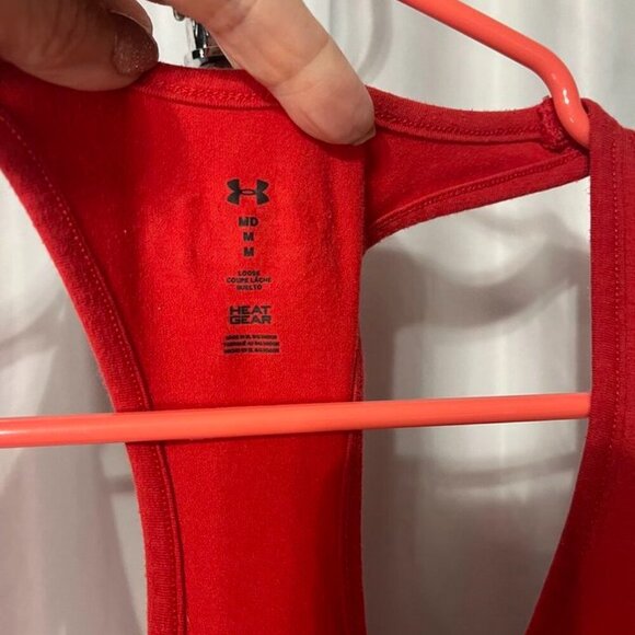 Under Armour Women’s Medium HeatGear Red Tank Top – Athletic Performance - Picture 2 of 6